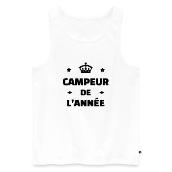Campingplatz / Camper / Camping / Camp - Männer Premium Bio Tank Top - Weiß - Vorne - Michal (187cm)