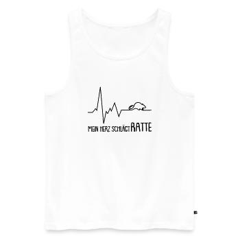 mein herz schlägt ratte - Männer Premium Bio Tank Top - Weiß - Vorne - Michal (187cm)