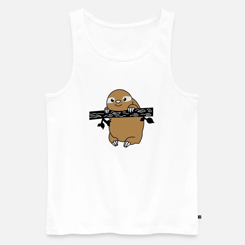 faultier_02 - Männer Premium Bio Tank Top - Weiß