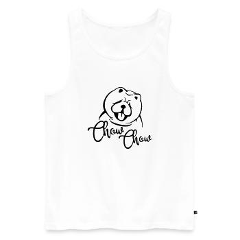 Chow-Chow - Männer Premium Bio Tank Top - Weiß - Vorne - AI Model Male 178 light (178cm)