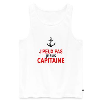 j'peux pas je suis capitaine - Men's Premium Organic Tank Top - white - Front - AI Model Male 178 light (178cm)