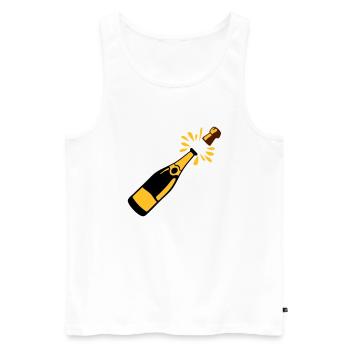 bouteille alcool bouchon saute - Débardeur bio Premium Homme - blanc - Devant - Michal (187cm)