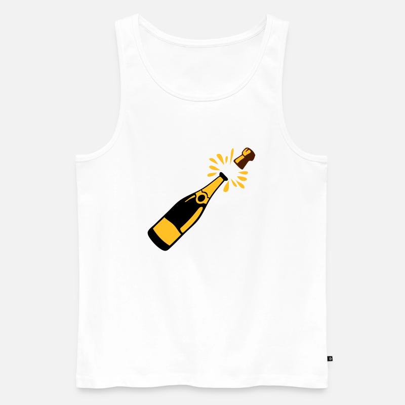 Flaschen-Alkohol-Verschluss springt - Männer Premium Bio Tank Top - Weiß