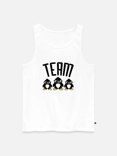 Logo Team Penguins - Men's Premium Organic Tank Top - white