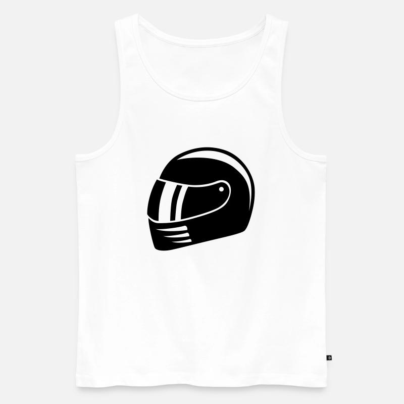 Motorradhelm - Männer Premium Bio Tank Top - Weiß