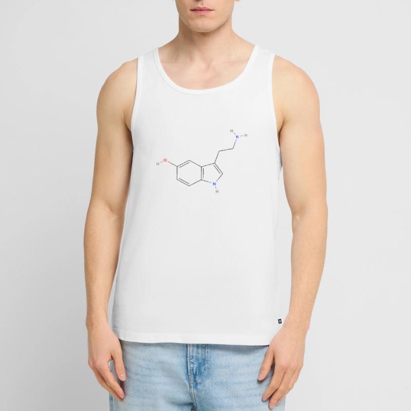Serotonin Molecule - Colored Structural Formula Men's Premium Organic Tank Top