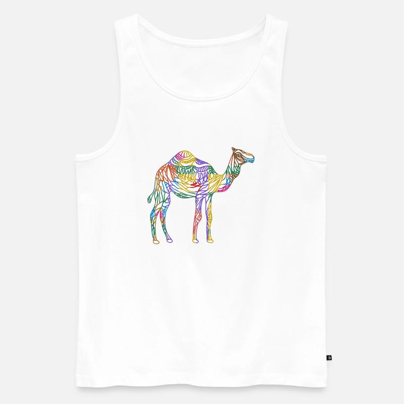 Kamel - Männer Premium Bio Tank Top - Weiß