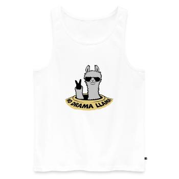 Lama de la paix du fond du trou - Débardeur bio Premium Homme - blanc - Devant - Michal (187cm)