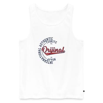 Afyon - Männer Premium Bio Tank Top - Weiß - Vorne - Michal (187cm)