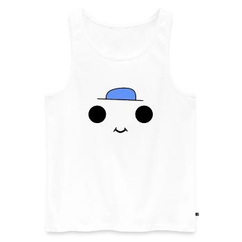 Cute face with a blue hat - Männer Premium Bio Tank Top - Weiß - Vorne - AI Model Male 178 light (178cm)
