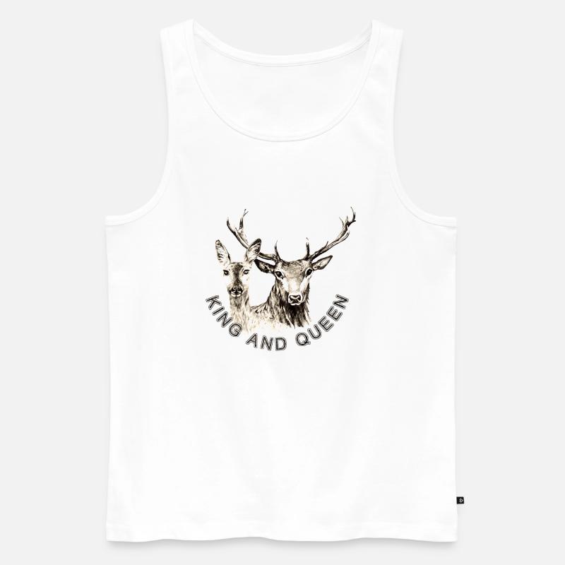 Hirsch - Männer Premium Bio Tank Top - Weiß