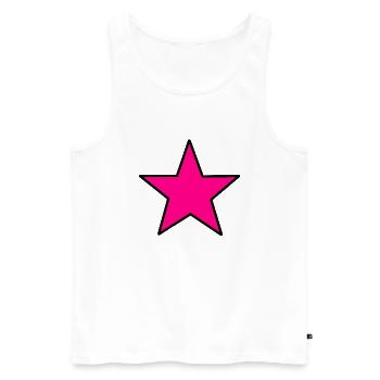 Pink Star - Männer Premium Bio Tank Top - Weiß - Vorne - Michal (187cm)