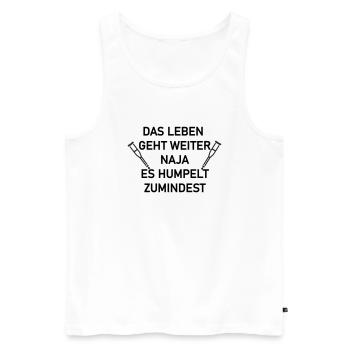 Das leben geht weiter - Männer Premium Bio Tank Top - Weiß - Vorne - AI Model Male 178 light (178cm)