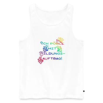 Der blumige Bildungsauftrag - Männer Premium Bio Tank Top - Weiß - Vorne - Michal (187cm)