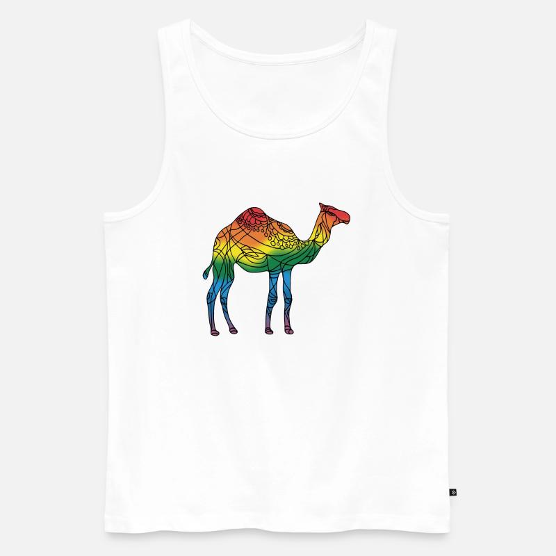 Kamel - Männer Premium Bio Tank Top - Weiß