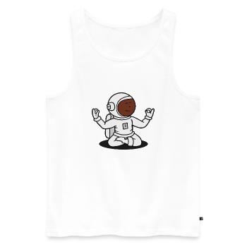 Astronaute Yoga Diversité Drôle Idée Cadeau - Débardeur bio Premium Homme - blanc - Devant - Michal (187cm)