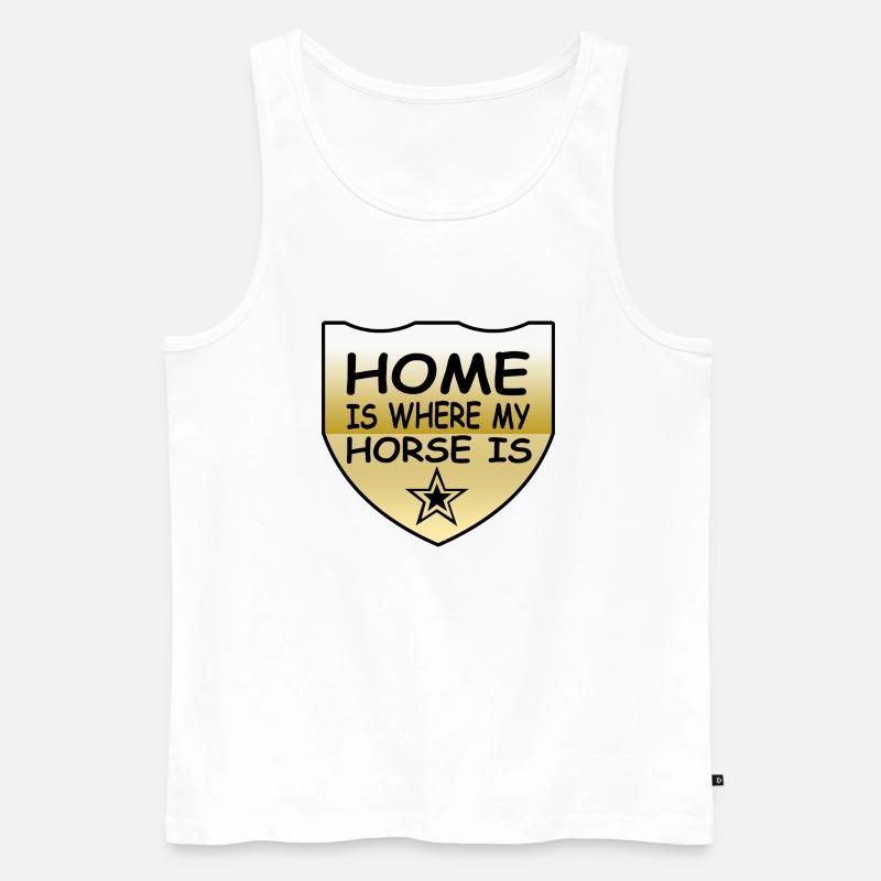 Pferd - Männer Premium Bio Tank Top - Weiß