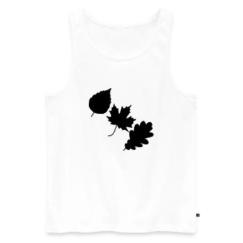 leaves 40 - Men's Premium Organic Tank Top - white - Front - Michal (187cm)