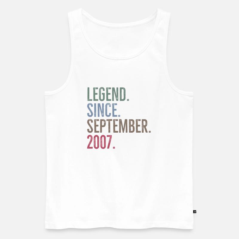 Legende seit September 2007 - Männer Premium Bio Tank Top - Weiß