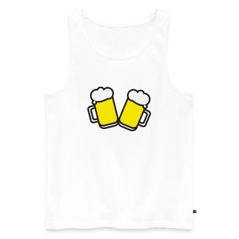 Biergläser - Männer Premium Bio Tank Top - Weiß - Vorne - AI Model Male 178 light (178cm)