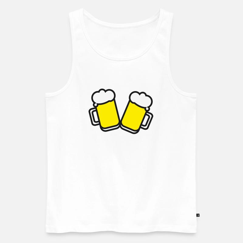 Biergläser - Männer Premium Bio Tank Top - Weiß