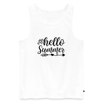 11 hello summer - Men's Premium Organic Tank Top - white - Front - AI Model Male 178 light (178cm)