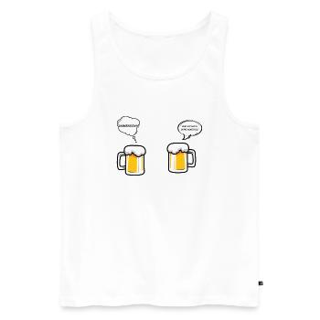 Biertalk - Männer Premium Bio Tank Top - Weiß - Vorne - Michal (187cm)