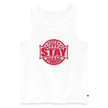 lets stay strangers quote - Men's Premium Organic Tank Top - white - Front - AI Model Male 178 light (178cm)