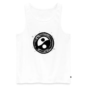 Yin Yang Sign Symbol Peace Happiness Vector 14 - Men's Premium Organic Tank Top - white - Front - Michal (187cm)