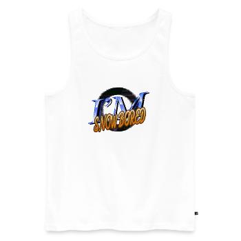 Baby Statement Bday Geek Happy Dinosaur Tshirt - Men's Premium Organic Tank Top - white - Front - AI Model Male 178 light (178cm)