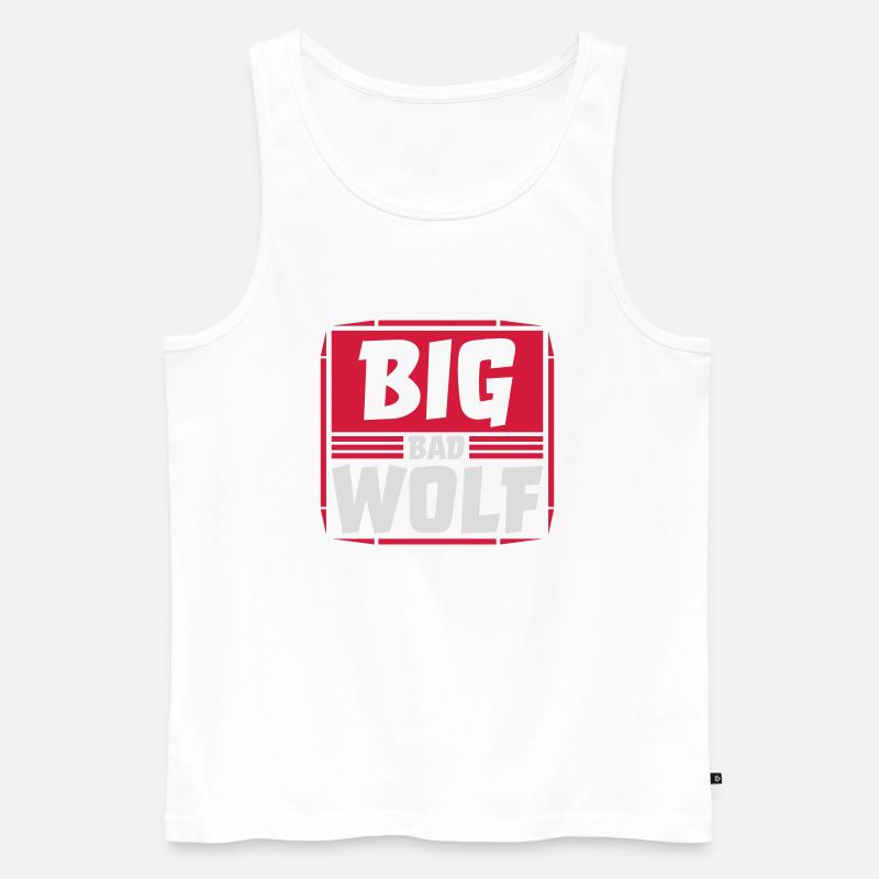 big bad wolf Zitat - Männer Premium Bio Tank Top - Weiß