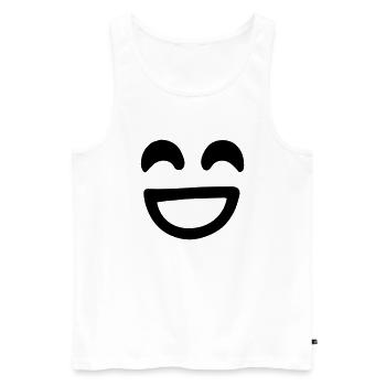 Lächeln Gesicht Vektor - Männer Premium Bio Tank Top - Weiß - Vorne - Michal (187cm)