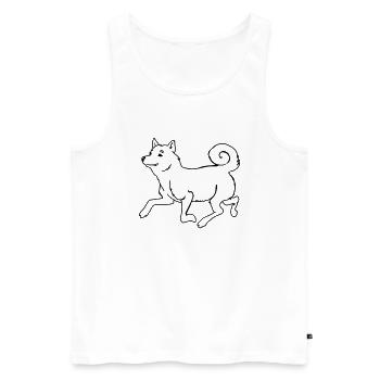 Shiba Inu - Männer Premium Bio Tank Top - Weiß - Vorne - Michal (187cm)