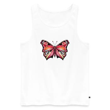 Bunter Schmetterling - Männer Premium Bio Tank Top - Weiß - Vorne - Michal (187cm)