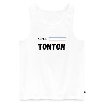 super tonton - t-shirt assorti - Débardeur bio Premium Homme - blanc - Devant - AI Model Male 178 light (178cm)