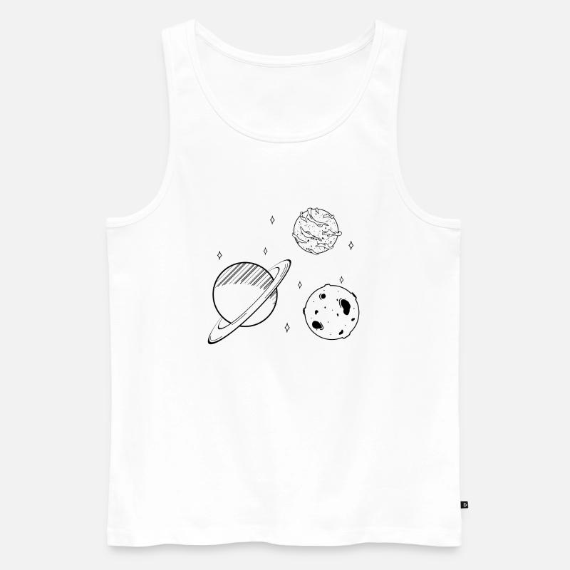 Space Planets - Männer Premium Bio Tank Top - Weiß