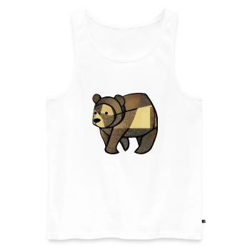 Bär - Männer Premium Bio Tank Top - Weiß - Vorne - AI Model Male 178 light (178cm)