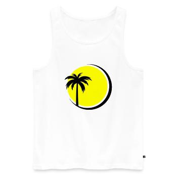 Palm Sun 02 - Débardeur bio Premium Homme - blanc - Devant - Michal (187cm)
