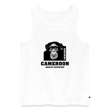Cameroon - Chimpanzees - Men's Premium Organic Tank Top - white - Front - Michal (187cm)