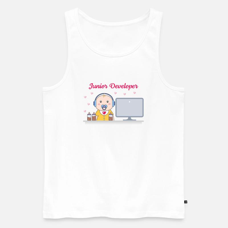 Junior Developer - Männer Premium Bio Tank Top - Weiß