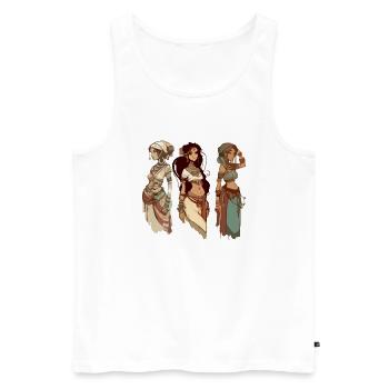 Frauen der Welt - Männer Premium Bio Tank Top - Weiß - Vorne - Michal (187cm)