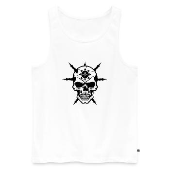 Schädel Punk Kunst - Männer Premium Bio Tank Top - Weiß - Vorne - AI Model Male 178 light (178cm)