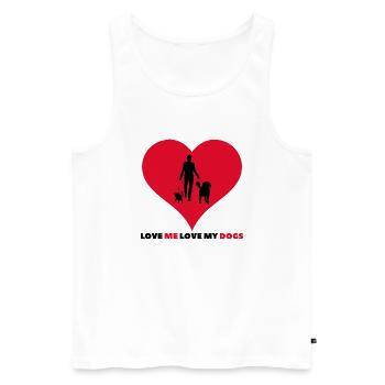 Love me Love my dogs - Men's Premium Organic Tank Top - white - Front - Michal (187cm)