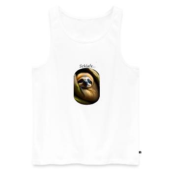 schlafendes Faultier - Männer Premium Bio Tank Top - Weiß - Vorne - Michal (187cm)