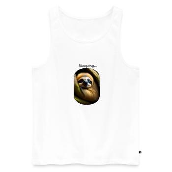 schlafendes Faultier - Männer Premium Bio Tank Top - Weiß - Vorne - Michal (187cm)