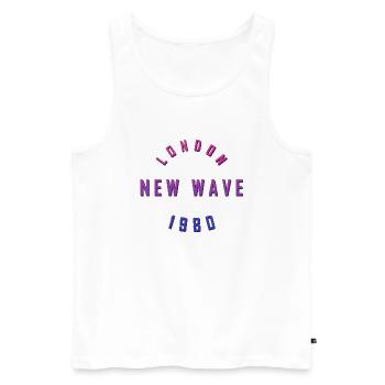 LONDON NEW WAVE 1980 - Men's Premium Organic Tank Top - white - Front - AI Model Male 178 light (178cm)