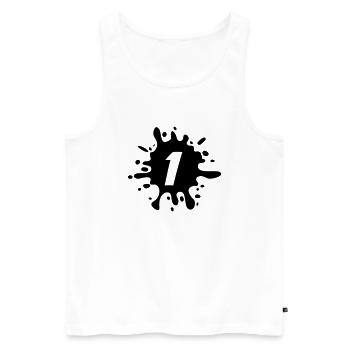1 - Men's Premium Organic Tank Top - white - Front - Michal (187cm)