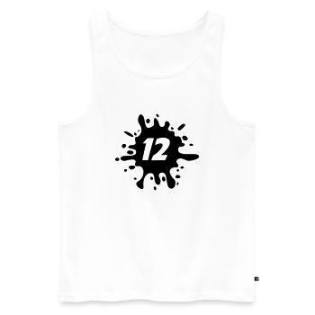 12 - Männer Premium Bio Tank Top - Weiß - Vorne - AI Model Male 178 light (178cm)