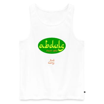 Abduls Kebabs - best in the universe - Men's Premium Organic Tank Top - white - Front - Michal (187cm)