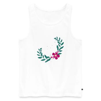 Flower Blume Pflanze - Männer Premium Bio Tank Top - Weiß - Vorne - Michal (187cm)